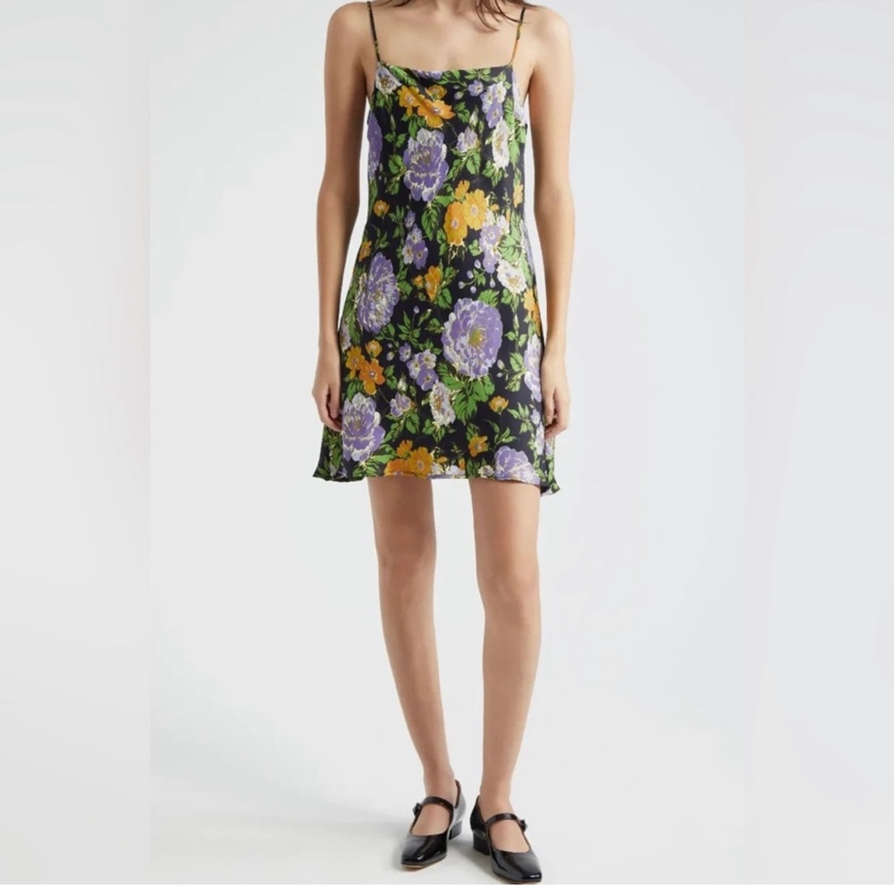 FARM Rio Black Floral Mini Dress